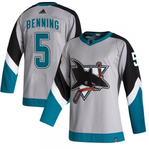 Matt Benning San Jose Sharks Adidas Youth Authentic 2020/21 Reverse Retro Jersey (Gray)