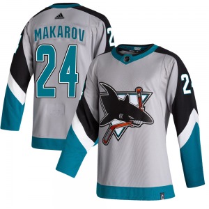Sergei Makarov San Jose Sharks Adidas Youth Authentic 2020/21 Reverse Retro Jersey (Gray)