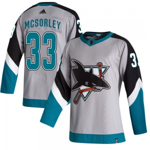 Marty Mcsorley San Jose Sharks Adidas Youth Authentic 2020/21 Reverse Retro Jersey (Gray)