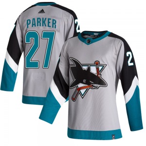 Scott Parker San Jose Sharks Adidas Youth Authentic 2020/21 Reverse Retro Jersey (Gray)