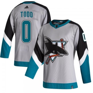 Nathan Todd San Jose Sharks Adidas Youth Authentic 2020/21 Reverse Retro Jersey (Gray)