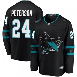 Jacob Peterson San Jose Sharks Fanatics Branded Breakaway Alternate Jersey (Black)