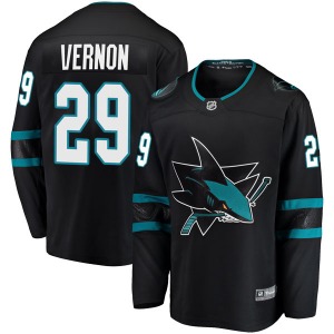 Mike Vernon San Jose Sharks Fanatics Branded Breakaway Alternate Jersey (Black)