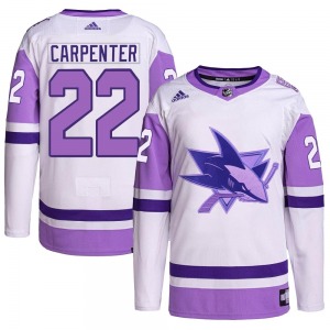 Ryan Carpenter San Jose Sharks Adidas Youth Authentic Hockey Fights Cancer Primegreen Jersey (White/Purple)