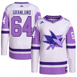 Mikael Granlund San Jose Sharks Adidas Youth Authentic Hockey Fights Cancer Primegreen Jersey (White/Purple)