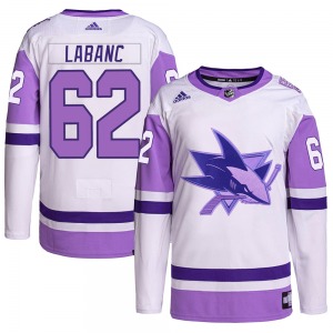 Kevin Labanc San Jose Sharks Adidas Youth Authentic Hockey Fights Cancer Primegreen Jersey (White/Purple)