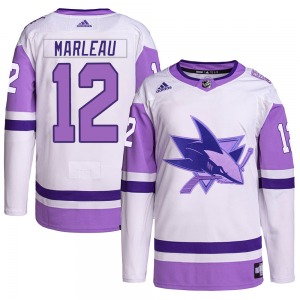 Patrick Marleau San Jose Sharks Adidas Youth Authentic Hockey Fights Cancer Primegreen Jersey (White/Purple)