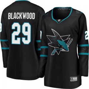 Mackenzie Blackwood San Jose Sharks Fanatics Branded Women's Breakaway Alternate Jersey (Black)
