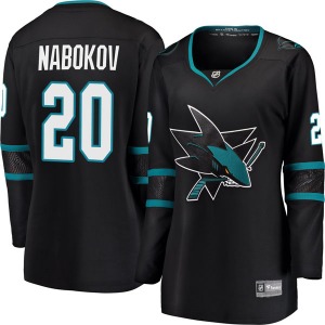 Evgeni Nabokov San Jose Sharks Fanatics Branded Women's Breakaway Alternate Jersey (Black)