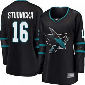 Jack Studnicka San Jose Sharks Fanatics Branded Women's Breakaway Alternate Jersey (Black)