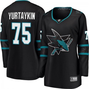 Danil Yurtaykin San Jose Sharks Fanatics Branded Women's Breakaway Alternate Jersey (Black)