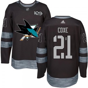 Craig Coxe San Jose Sharks Youth Authentic 1917-2017 100th Anniversary Jersey (Black)
