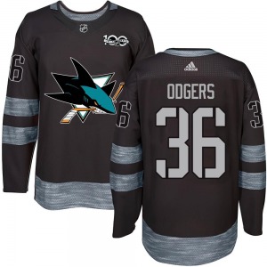 Jeff Odgers San Jose Sharks Youth Authentic 1917-2017 100th Anniversary Jersey (Black)