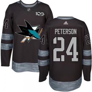 Jacob Peterson San Jose Sharks Youth Authentic 1917-2017 100th Anniversary Jersey (Black)