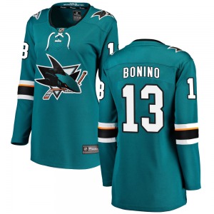 Nick Bonino San Jose Sharks Fanatics Branded Women's Breakaway Home Jersey (Teal)