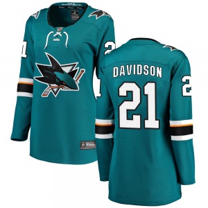 Brandon Davidson San Jose Sharks Fanatics Branded Women's Breakaway ized Home Jersey (Teal)