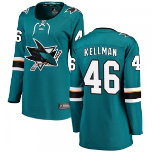 Joel Kellman San Jose Sharks Fanatics Branded Women's Breakaway Home Jersey (Teal)