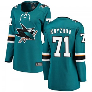 Nikolai Knyzhov San Jose Sharks Fanatics Branded Women's Breakaway Home Jersey (Teal)