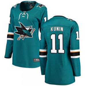Luke Kunin San Jose Sharks Fanatics Branded Women's Breakaway Home Jersey (Teal)