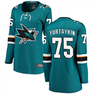Danil Yurtaykin San Jose Sharks Fanatics Branded Women's Breakaway Home Jersey (Teal)