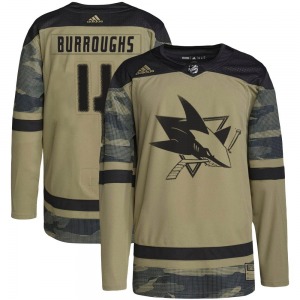 Kyle Burroughs San Jose Sharks Adidas Youth Authentic Military Appreciation Practice Jersey (Camo)