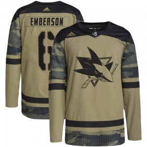 Ty Emberson San Jose Sharks Adidas Youth Authentic Military Appreciation Practice Jersey (Camo)