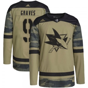 Adam Graves San Jose Sharks Adidas Youth Authentic Military Appreciation Practice Jersey (Camo)