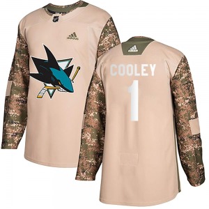 Devin Cooley San Jose Sharks Adidas Youth Authentic Veterans Day Practice Jersey (Camo)