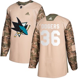 Jeff Odgers San Jose Sharks Adidas Youth Authentic Veterans Day Practice Jersey (Camo)