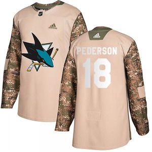 Lane Pederson San Jose Sharks Adidas Youth Authentic Veterans Day Practice Jersey (Camo)