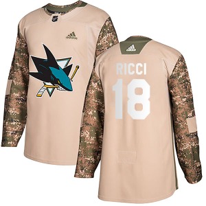 Mike Ricci San Jose Sharks Adidas Youth Authentic Veterans Day Practice Jersey (Camo)