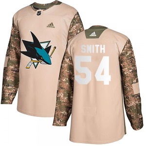 Givani Smith San Jose Sharks Adidas Youth Authentic Veterans Day Practice Jersey (Camo)