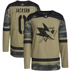 Jacob Jackson San Jose Sharks Adidas Authentic Military Appreciation Practice Jersey (Camo)