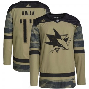Owen Nolan San Jose Sharks Adidas Authentic Military Appreciation Practice Jersey (Camo)