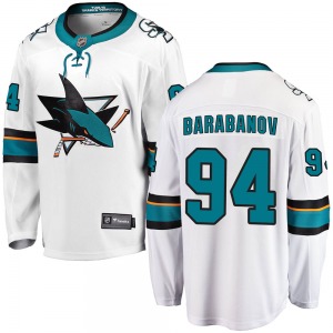 Alexander Barabanov San Jose Sharks Fanatics Branded Youth Breakaway Away Jersey (White)