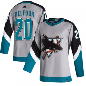Ed Belfour San Jose Sharks Adidas Authentic 2020/21 Reverse Retro Jersey (Gray)