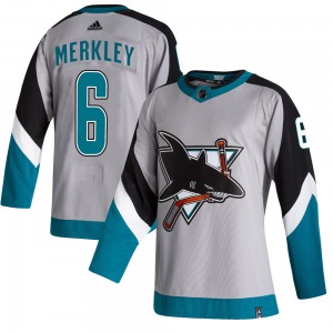 Ryan Merkley San Jose Sharks Adidas Authentic 2020/21 Reverse Retro Jersey (Gray)