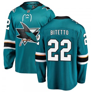 Anthony Bitetto San Jose Sharks Fanatics Branded Youth Breakaway Home Jersey (Teal)