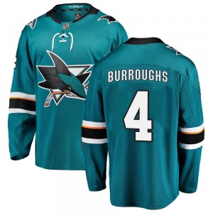 Kyle Burroughs San Jose Sharks Fanatics Branded Youth Breakaway Home Jersey (Teal)