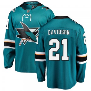 Brandon Davidson San Jose Sharks Fanatics Branded Youth Breakaway ized Home Jersey (Teal)