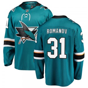 Georgi Romanov San Jose Sharks Fanatics Branded Youth Breakaway Home Jersey (Teal)