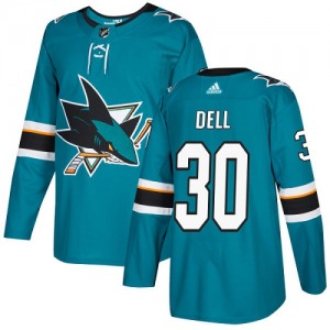 Aaron Dell San Jose Sharks Adidas Youth Authentic Teal Home Jersey (Green)