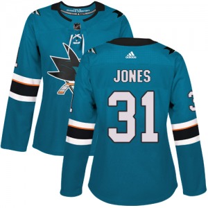 Martin Jones San Jose Sharks Adidas Women's Authentic Teal Home Jersey (Green)