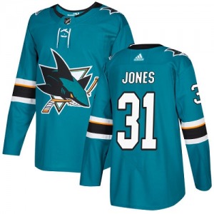 Martin Jones San Jose Sharks Adidas Youth Authentic Teal Home Jersey (Green)