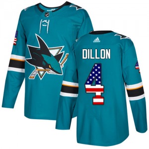 Brenden Dillon San Jose Sharks Adidas Authentic Teal USA Flag Fashion Jersey (Green)